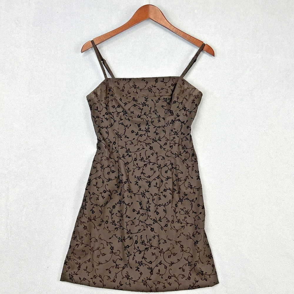 Vintage La Belle Womens Y2K Babydoll Mini Dress Size 3 Black Velvet Whimsygoth